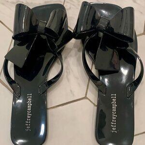 Jeffrew Campbell jelly bow flip flop sandals, size 7